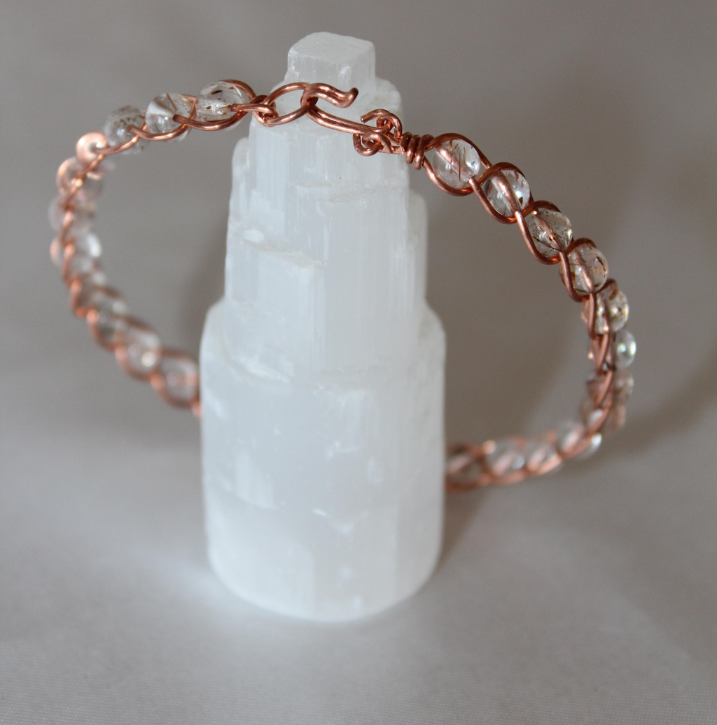 Örgü Model Bakır Rutil Kuvars Oval Kesim