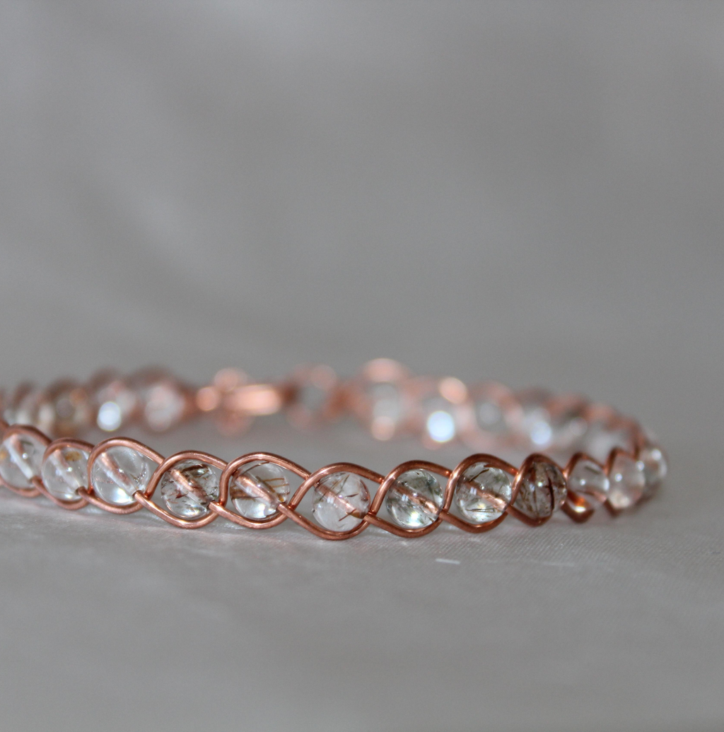 Örgü Model Bakır Rutil Kuvars Oval Kesim