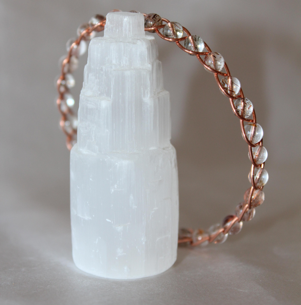 Örgü Model Bakır Rutil Kuvars Oval Kesim