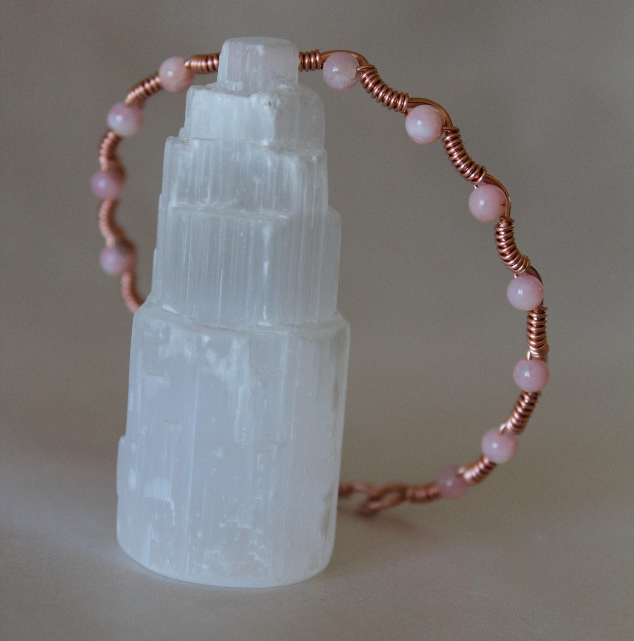 Dalga Model Pembe Opal Oval Kesim