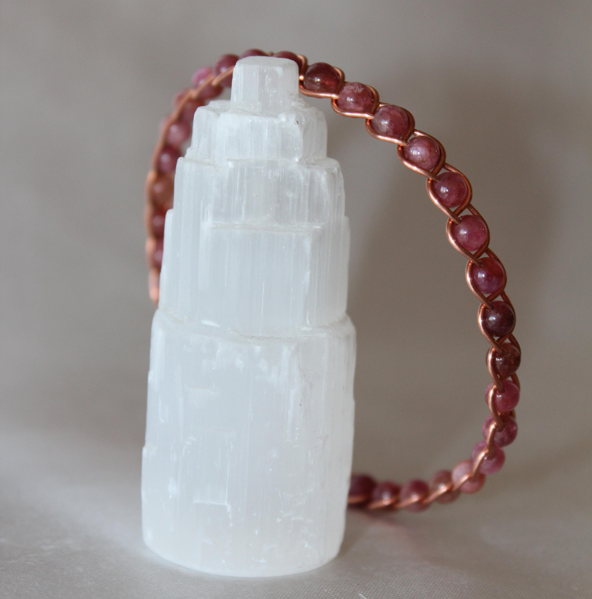 Örgü Model Pembe Turmalin Oval Kesim