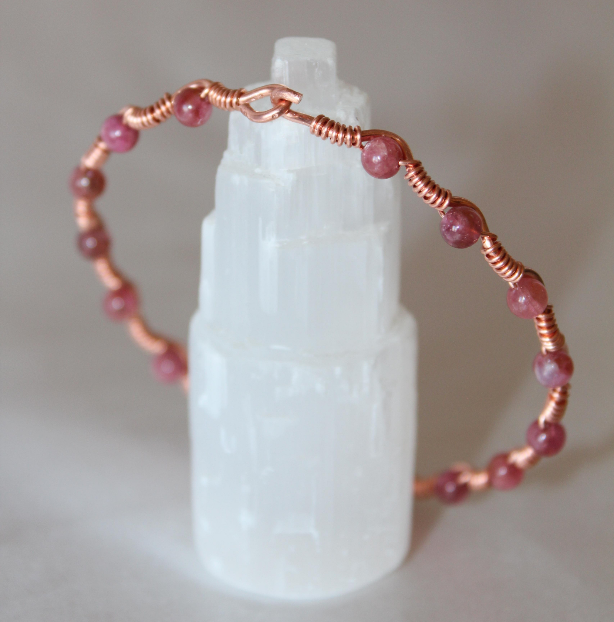 Dalga Model Pembe Turmalin Oval Kesim