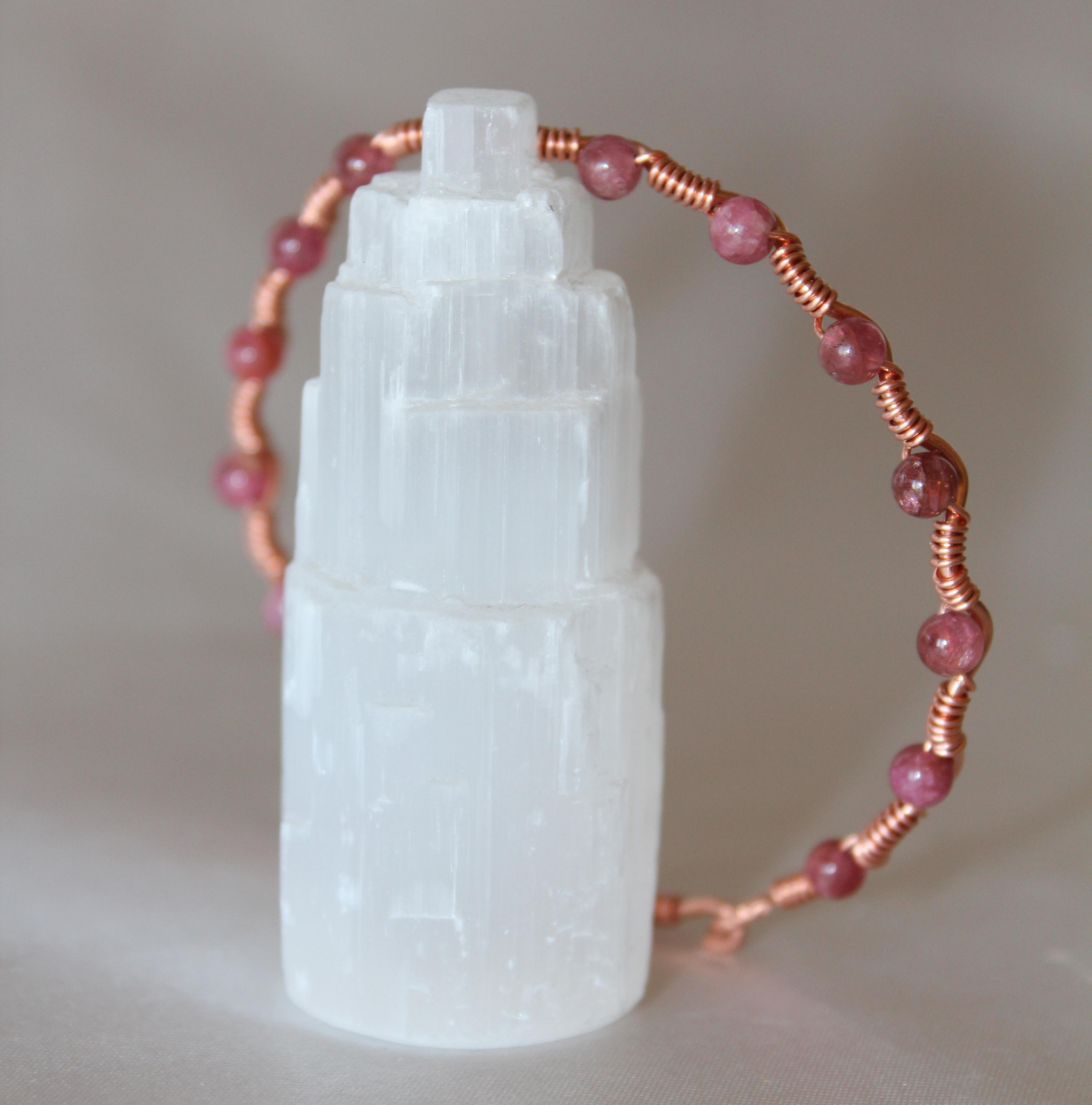 Dalga Model Pembe Turmalin Oval Kesim