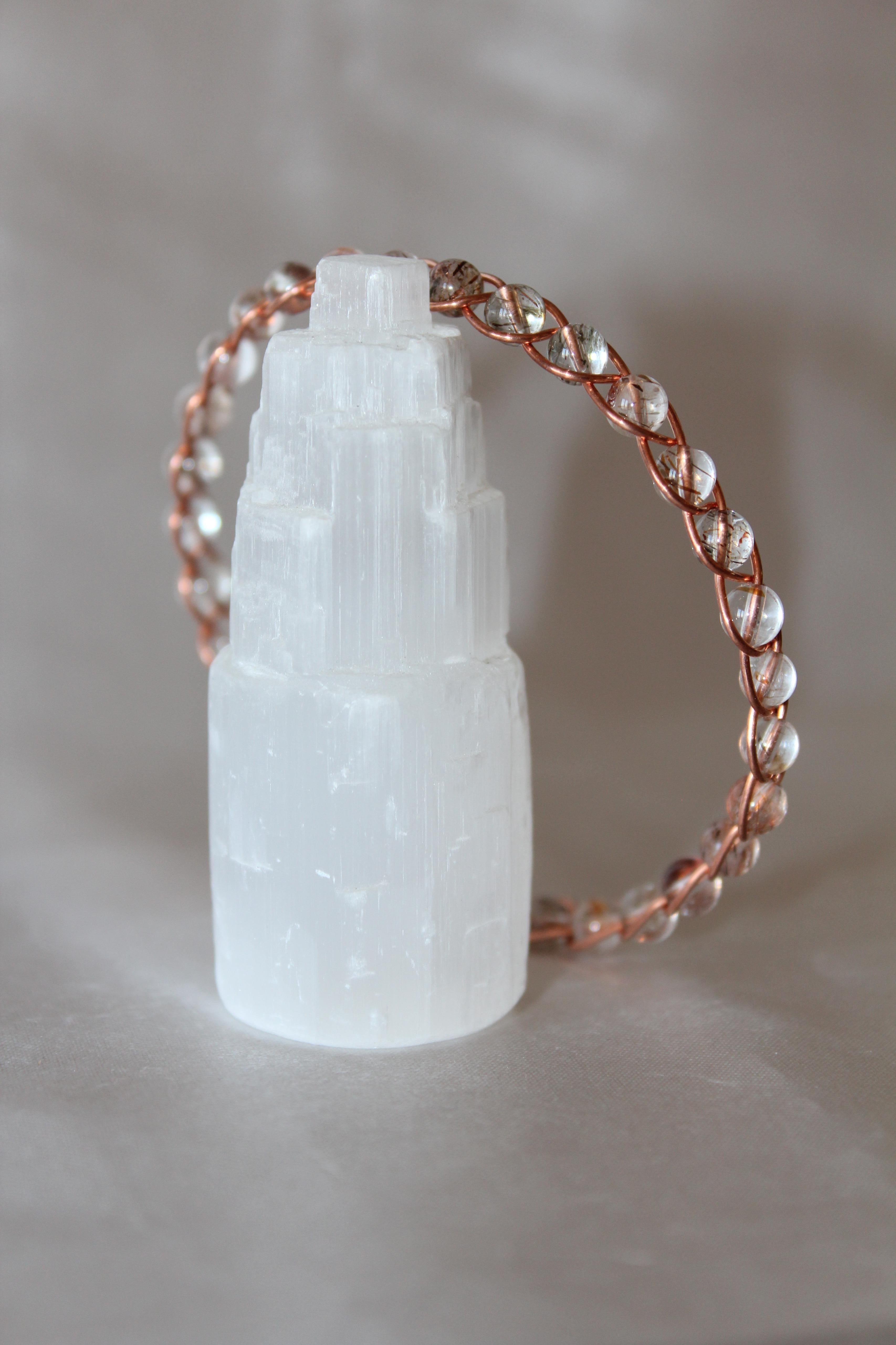 Örgü Model Bakır Rutil Kuvars Oval Kesim