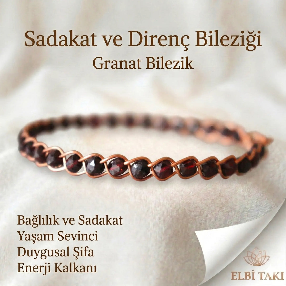 Örgü Model Granat Küp Kesim Bilezik