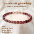 Örgü Model Pembe Turmalin Oval Bilezik