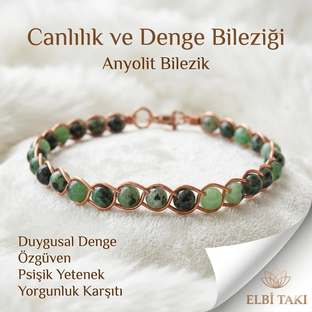 Örgü Model Anyolit Oval Bilezik