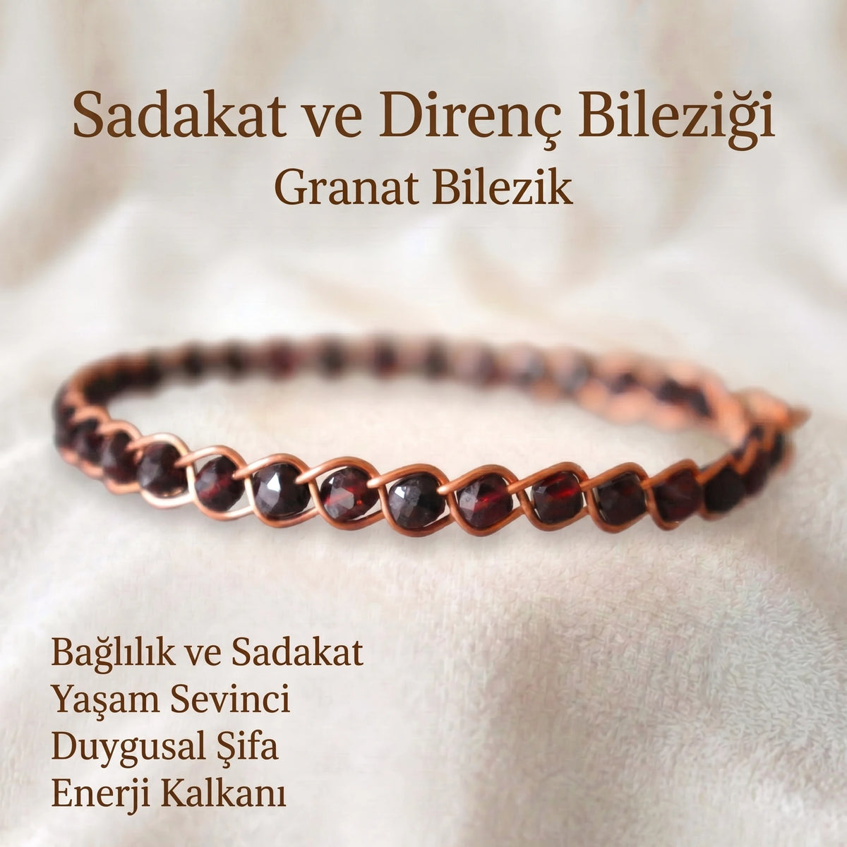 Örgü Model Granat Küp Kesim Bilezik