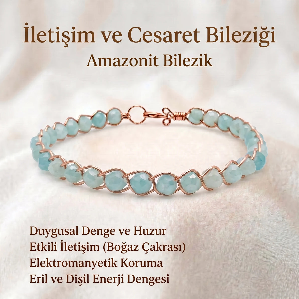 Örgü Model Amazonit Küp Bilezik
