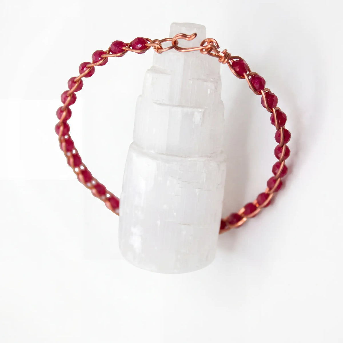 Örgü Model Yakut Ruby Faset Bilezik