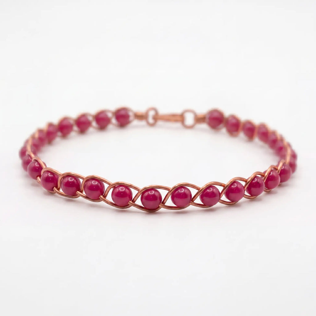 Örgü Model Yakut Ruby Oval Bilezik