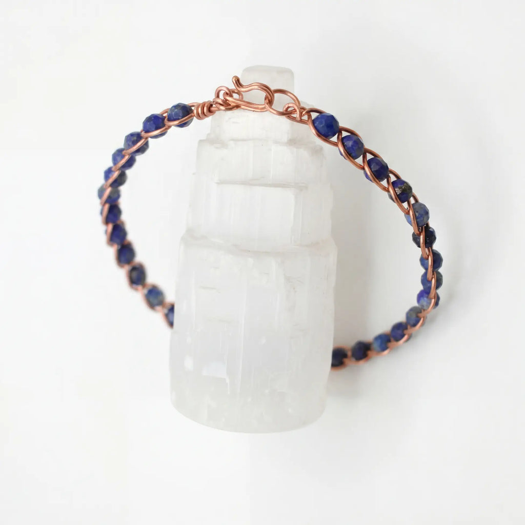 Örgü Model Lapis Lazuli Faset Kesim Bilezik