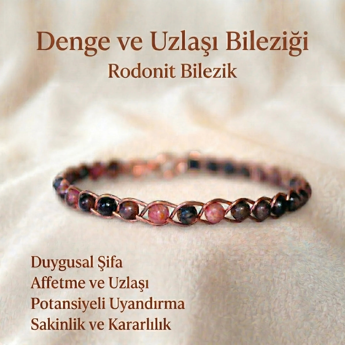 Örgü Model Rodonit Oval Bilezik