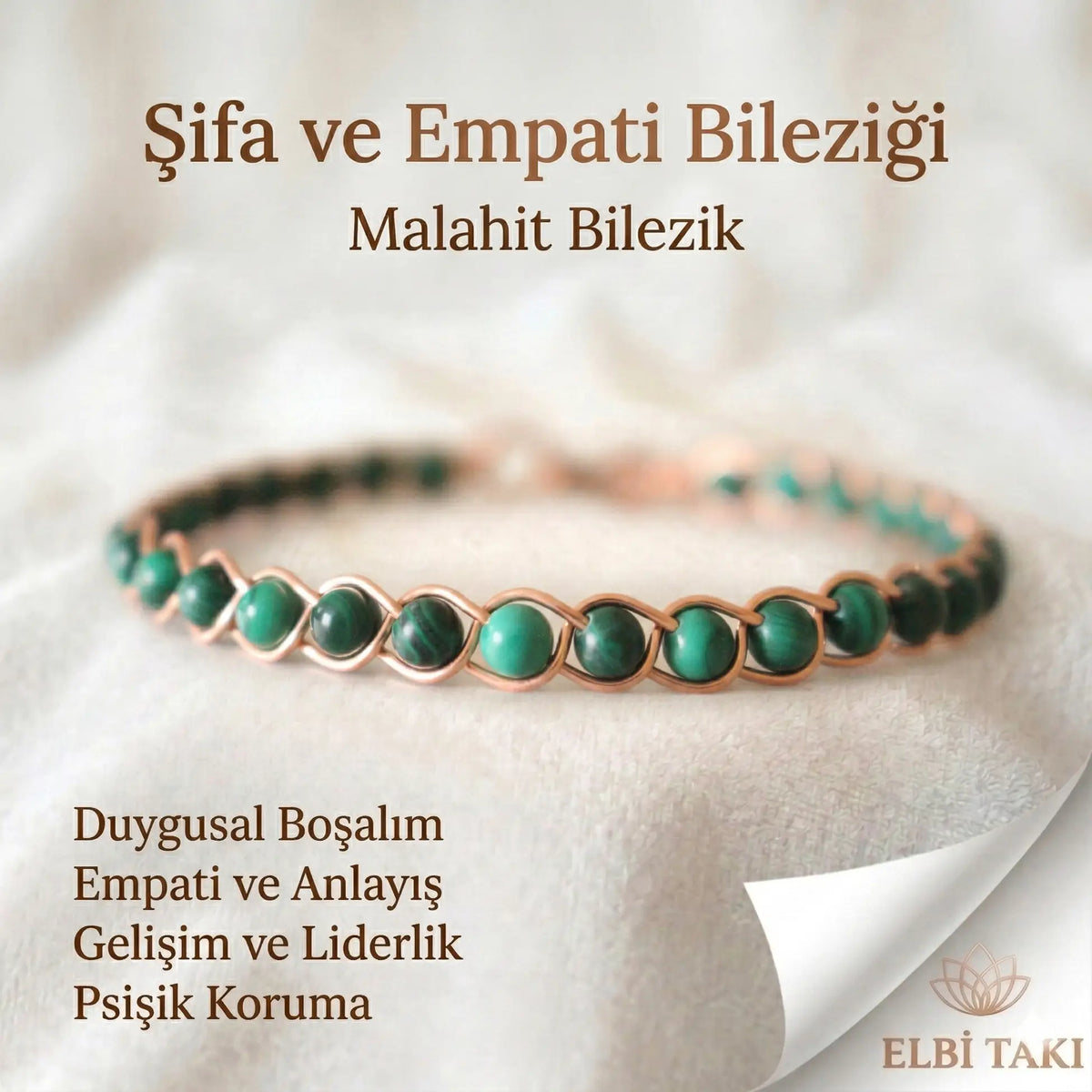 Örgü Model Malahit Oval Bilezik