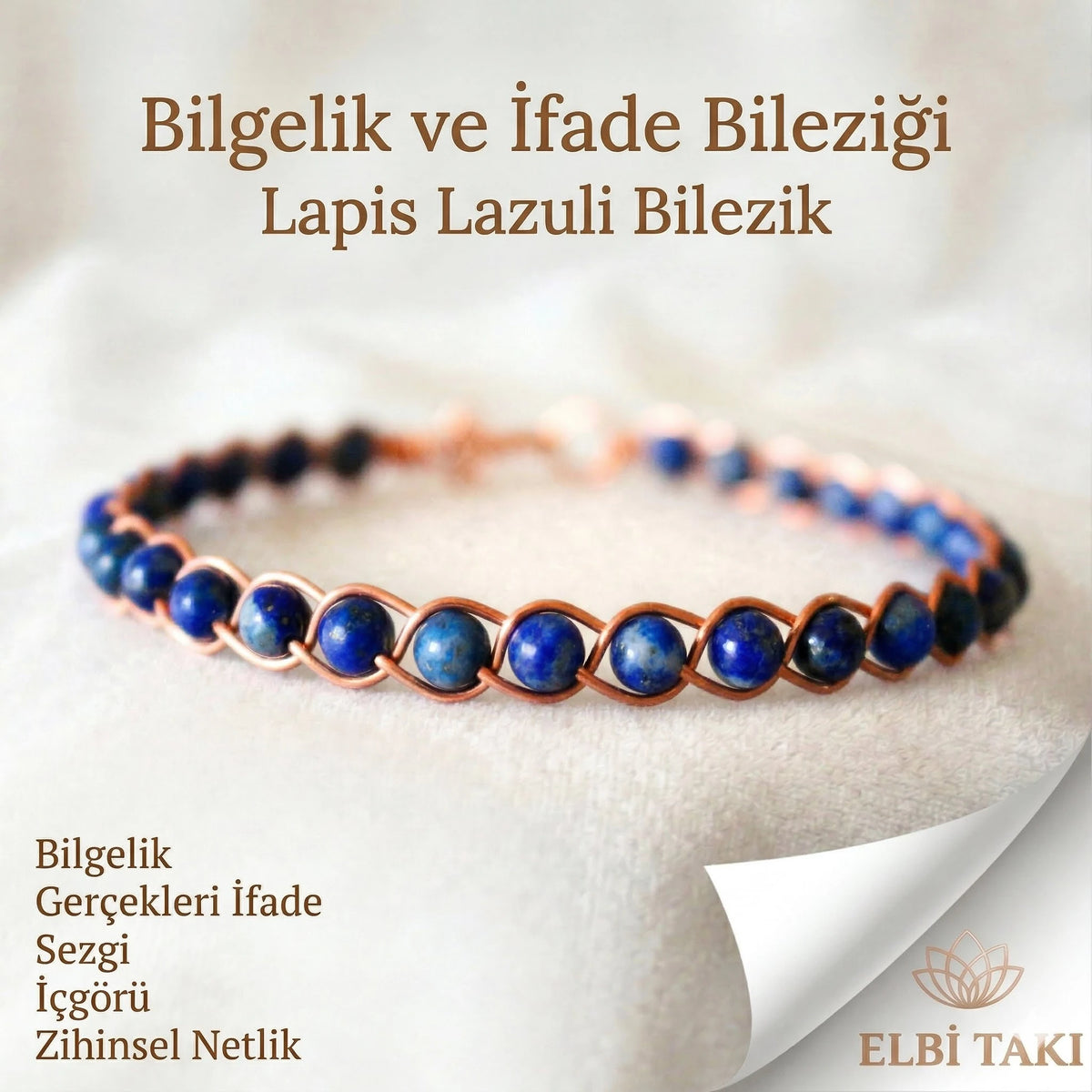 Örgü Model Lapis Lazuli Oval Bilezik