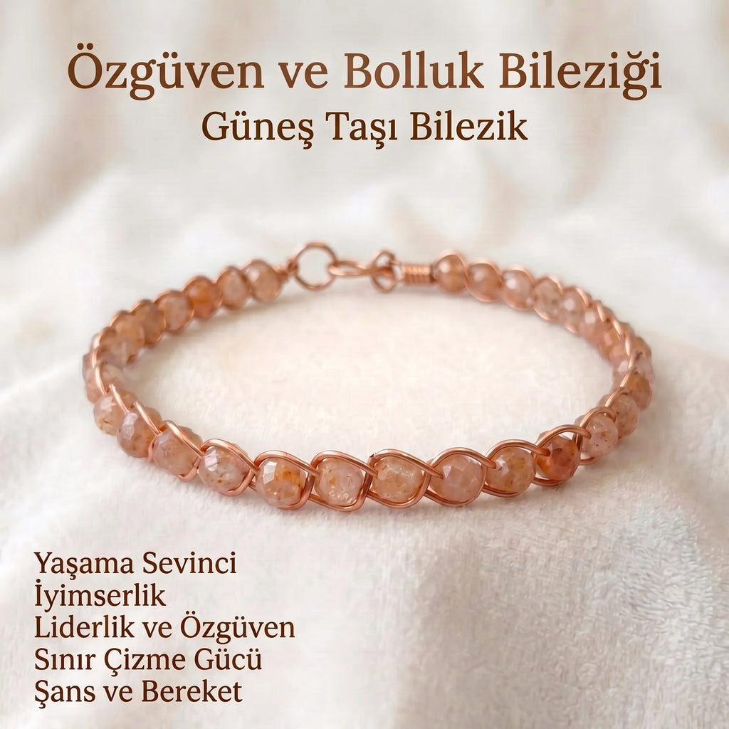 Örgü Model Güneş Taşı Küp Bilezik