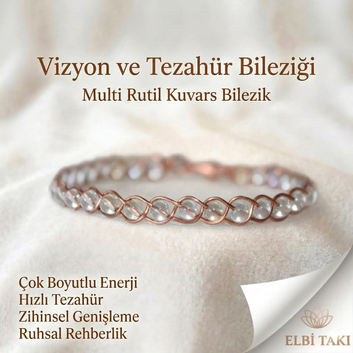 Örgü Model Multi Rutil Kuvars Oval Bilezik