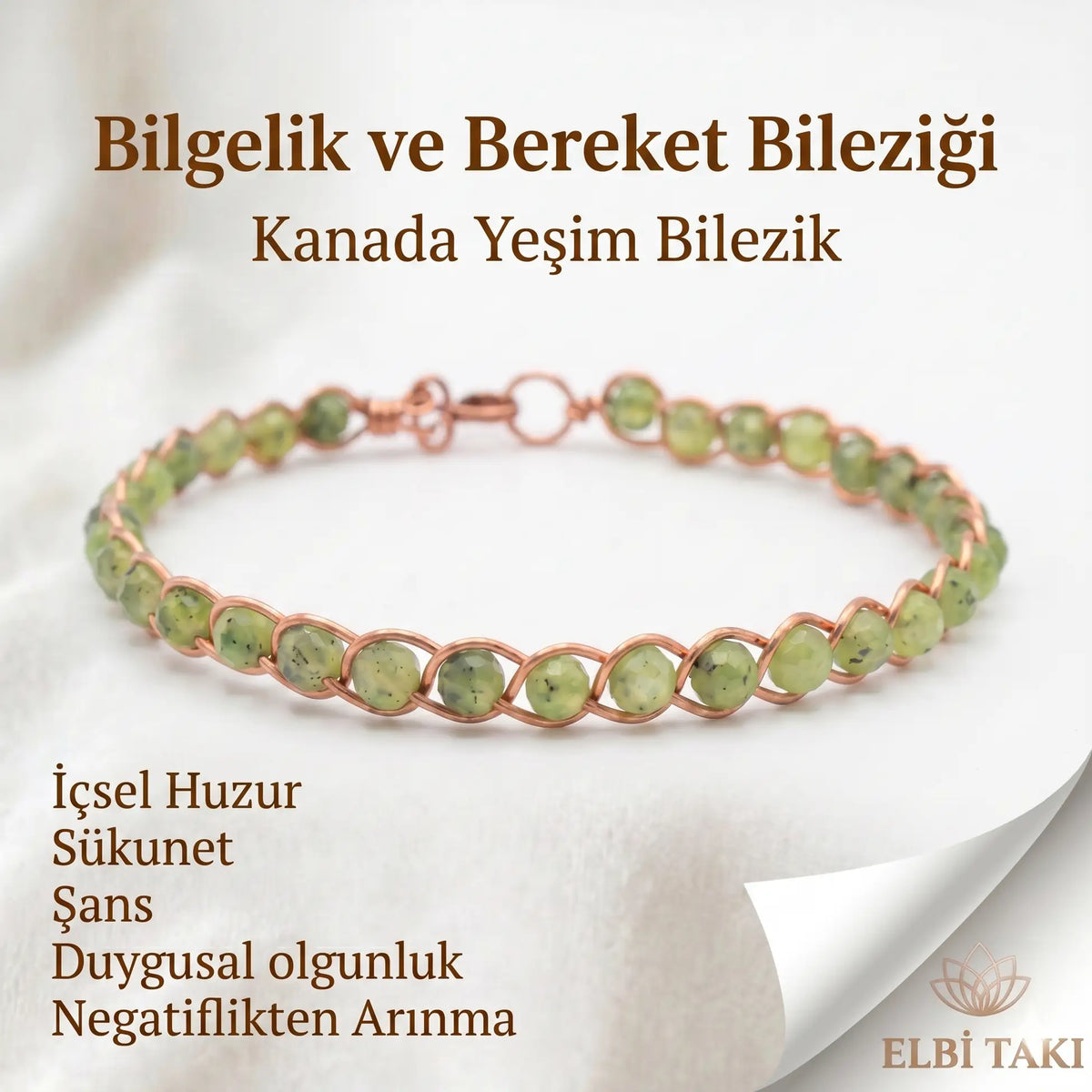 Örgü Model Kanada Yeşim Faset Kesim Bilezik