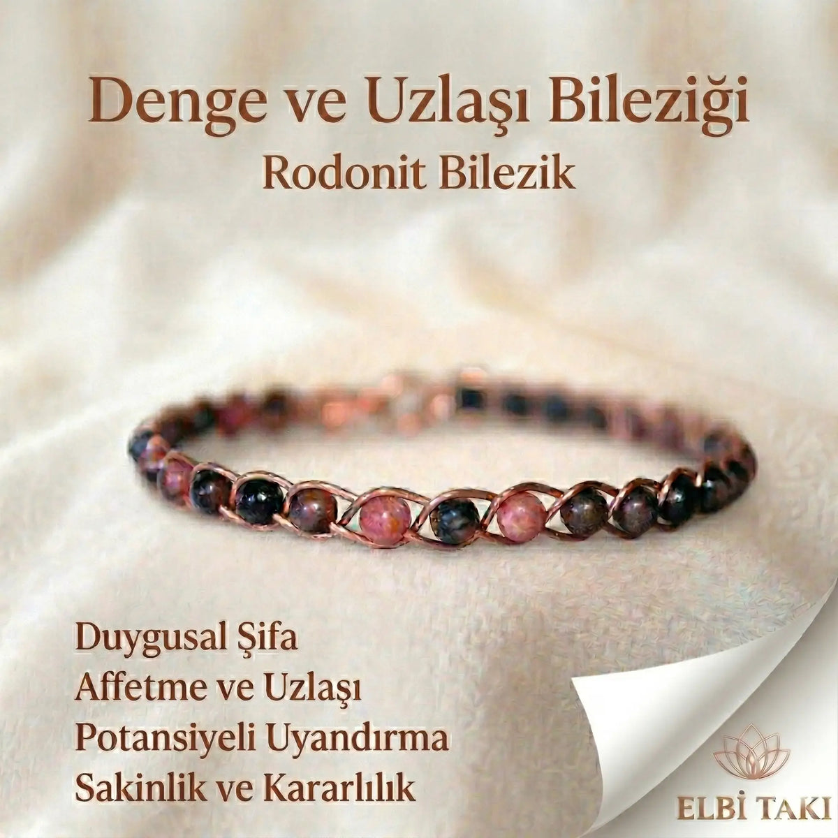 Örgü Model Rodonit Oval Bilezik