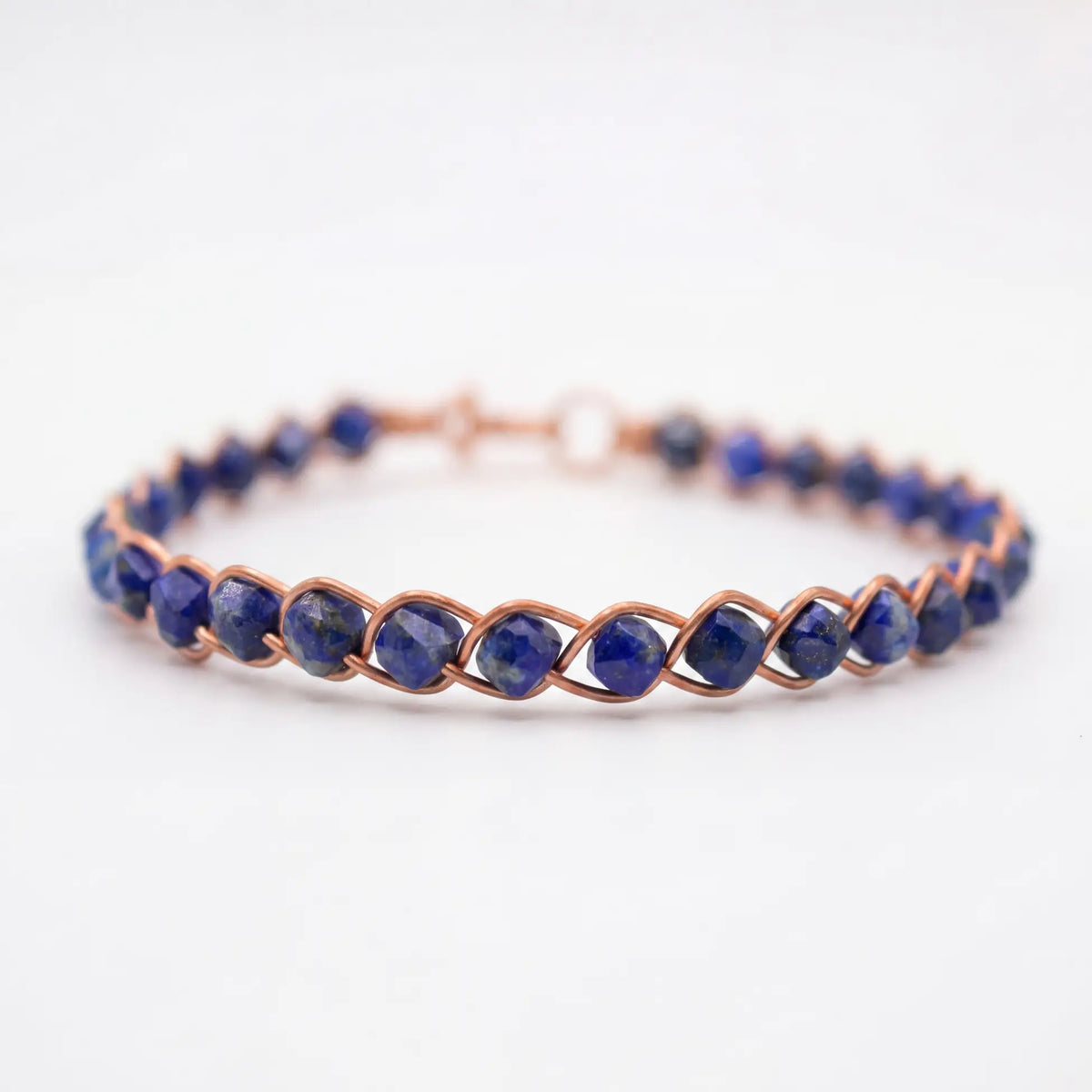 Örgü Model Lapis Lazuli Küp Kesim Bilezik