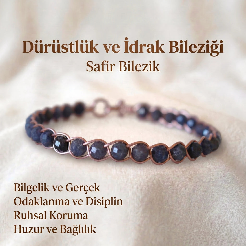 Örgü Model Safir Bilezik