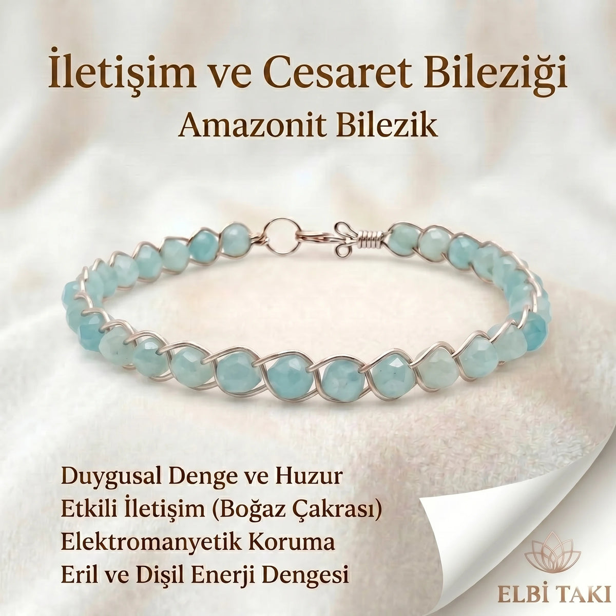 Amazonit küp - Gümüş