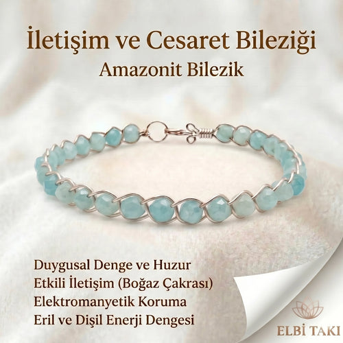 Amazonit küp - Gümüş