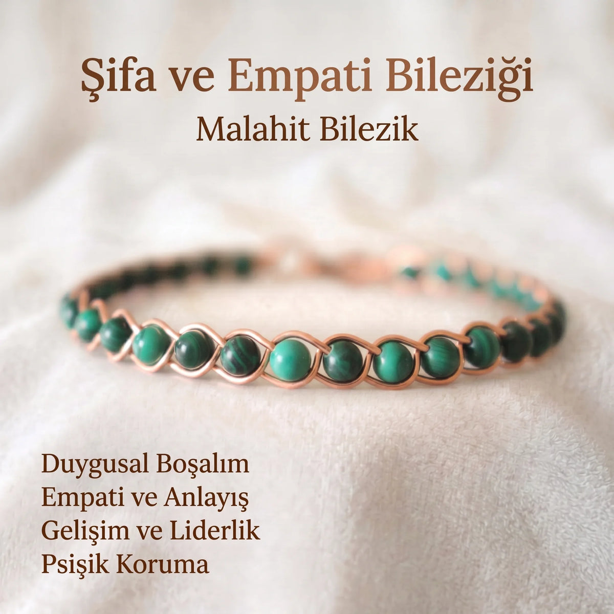 Örgü Model Malahit Oval Bilezik