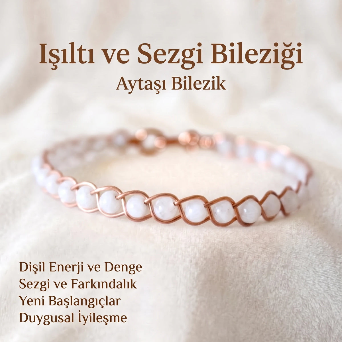 Örgü Model Aytaşı Oval Bilezik