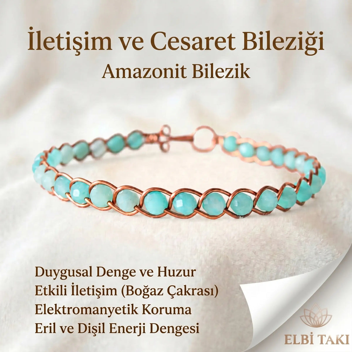 Örgü Model Amazonit Faset Bilezik