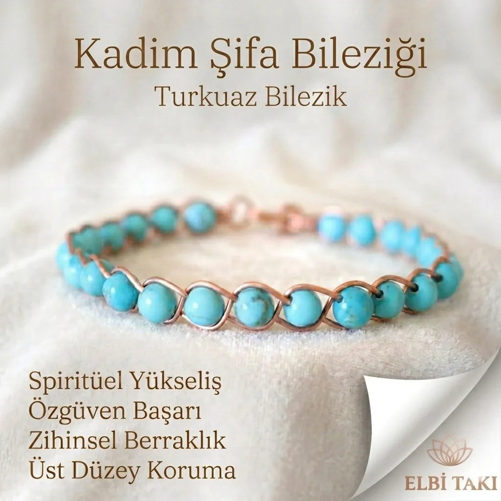 Örgü Model Turkuaz Oval Bilezik