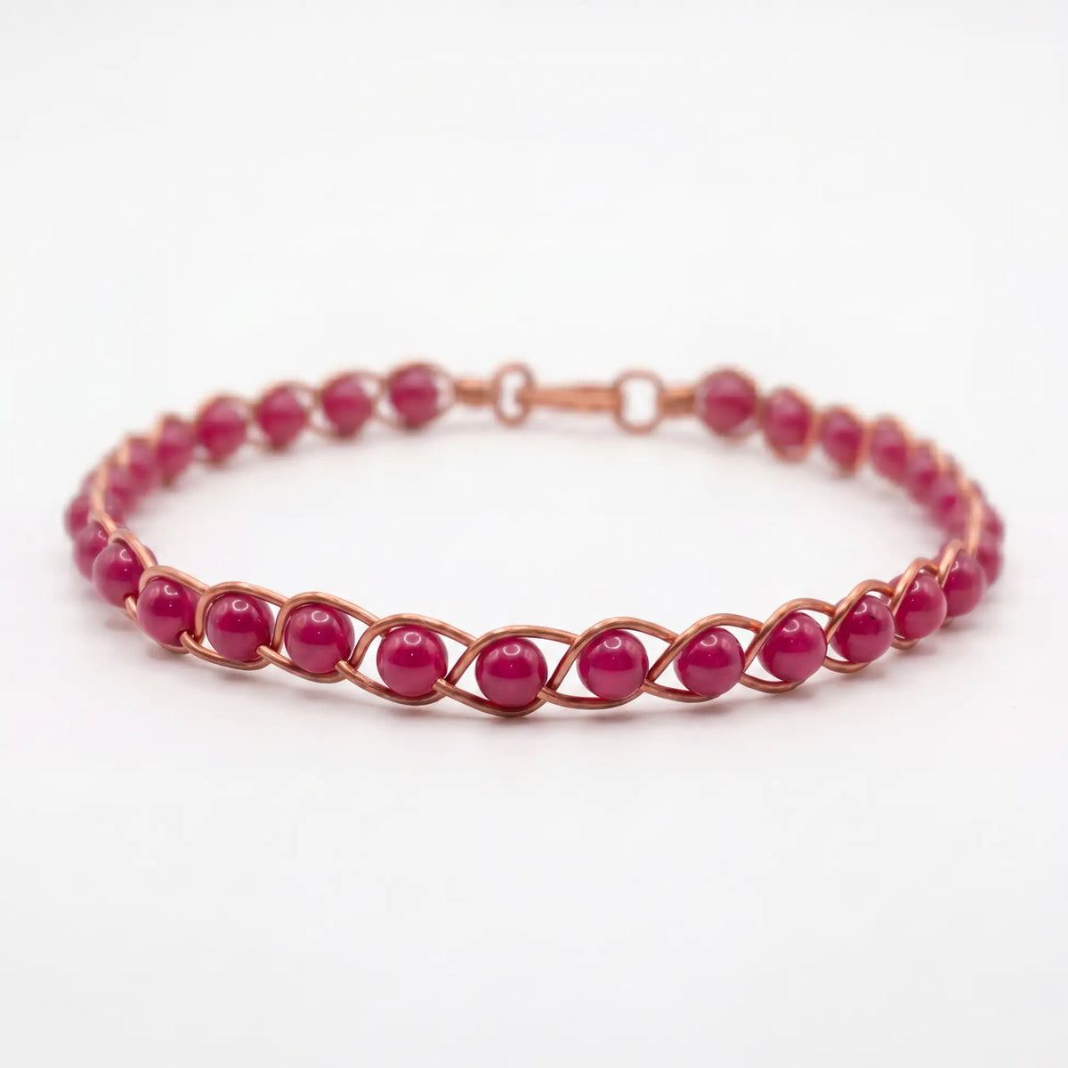 Örgü Model Yakut Ruby Oval Bilezik
