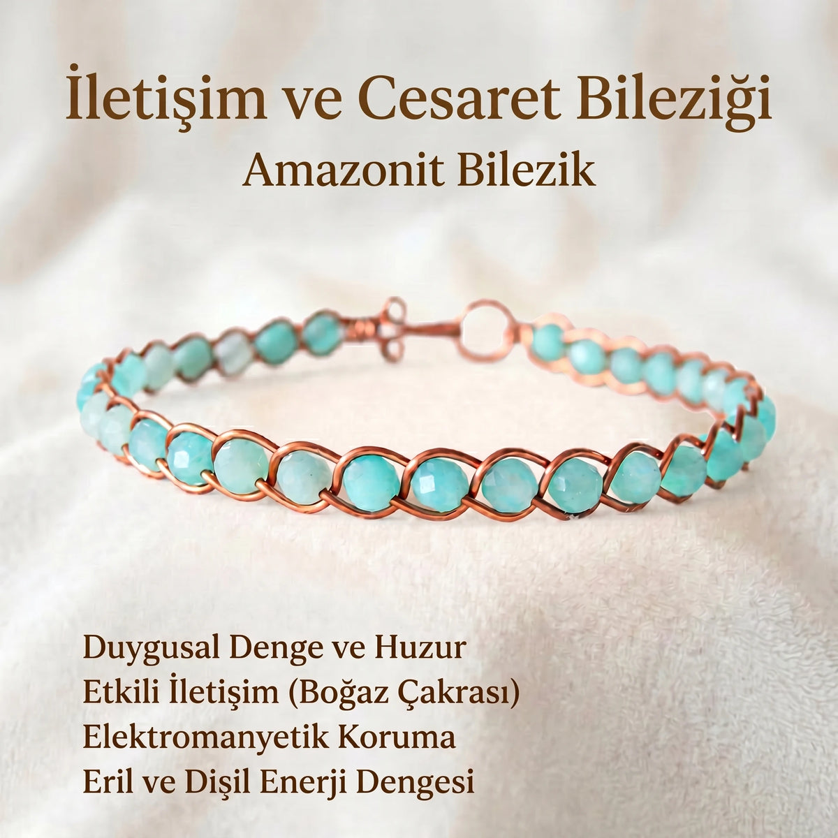 Örgü Model Amazonit Faset Bilezik