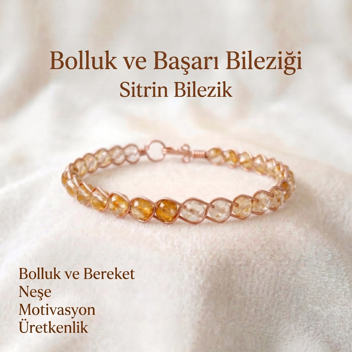 Örgü Model Sitrin Küp Bilezik