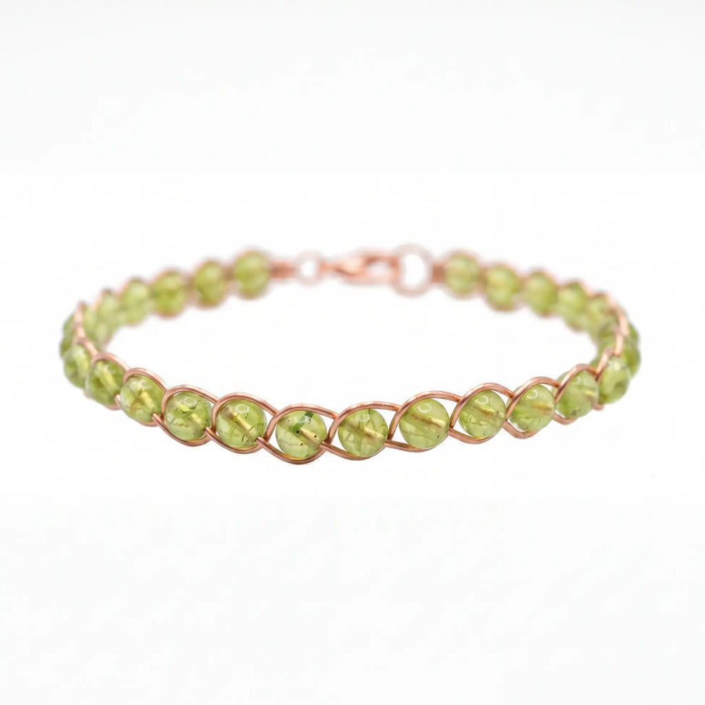 Örgü Model Zebercet (Peridot) Bilezik