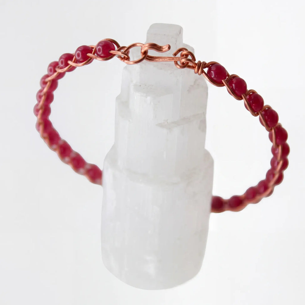 Örgü Model Yakut Ruby Oval Bilezik