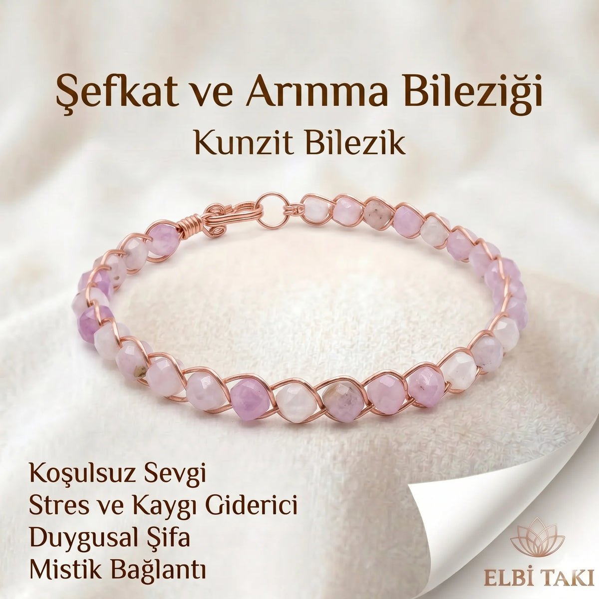 Örgü Model Kunzit Küp Bilezik