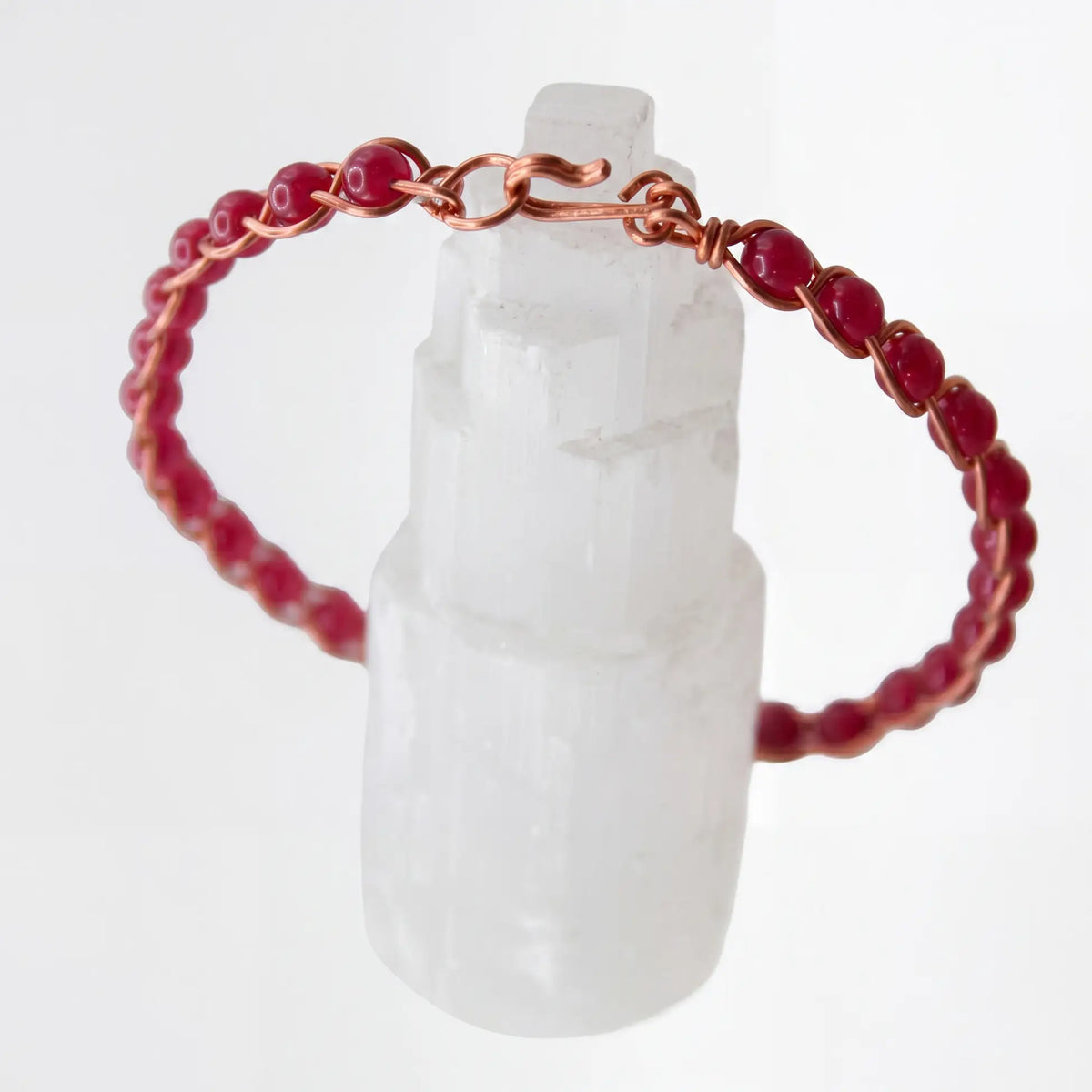 Örgü Model Yakut Ruby Oval Bilezik