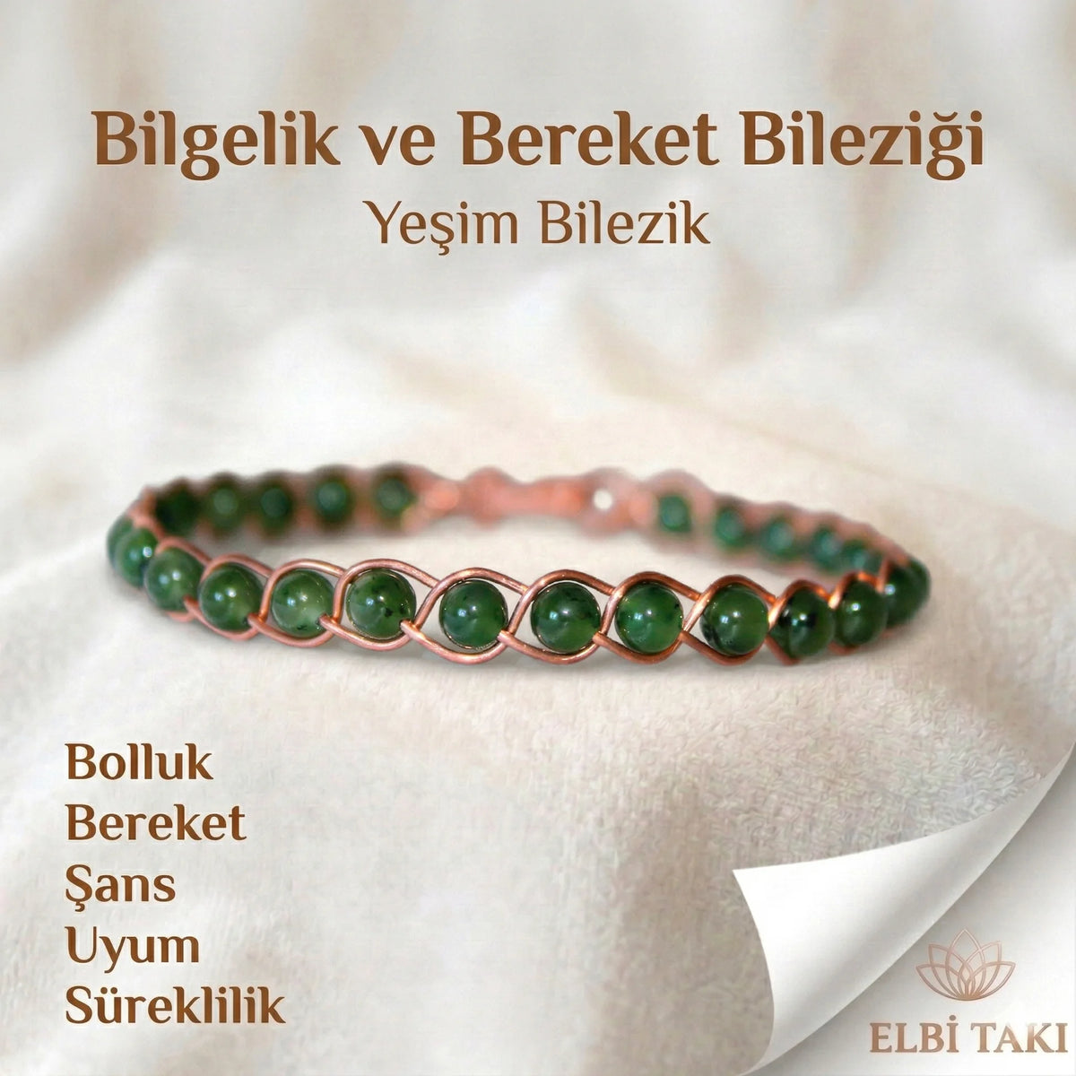 Örgü Model Kanada Yeşim Oval Bilezik