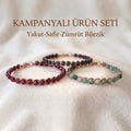 Zümrüt-Safir-Yakut Set Bilezik
