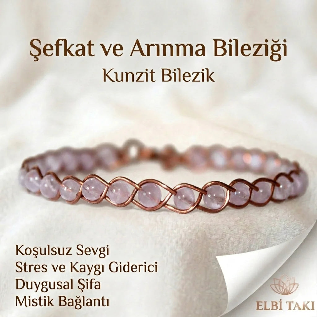 Örgü Model Kunzit Oval Bilezik