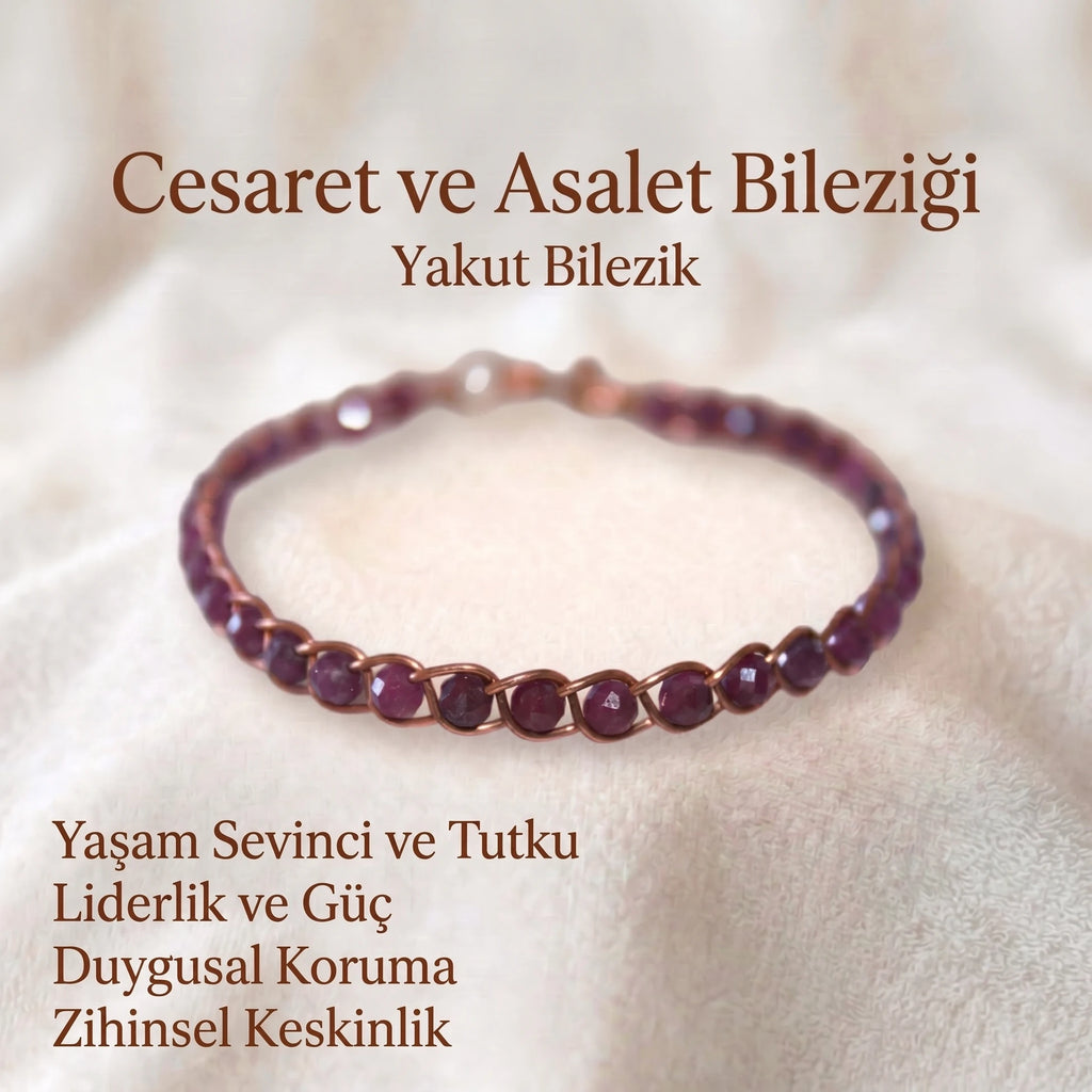 Örgü Model Yakut faset Bilezik