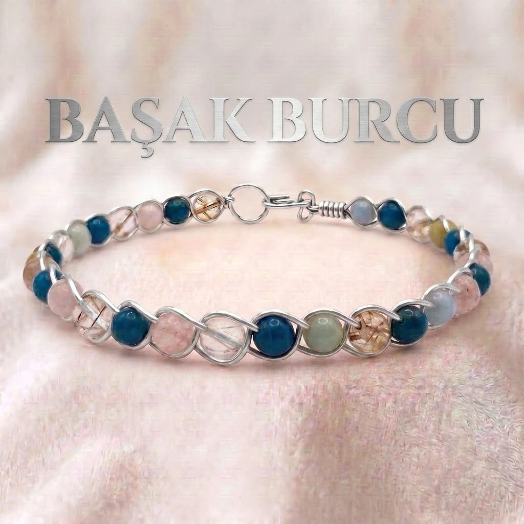 ♍ 925 Ayar Gümüş Başak Burcu Doğaltaş Bilezik