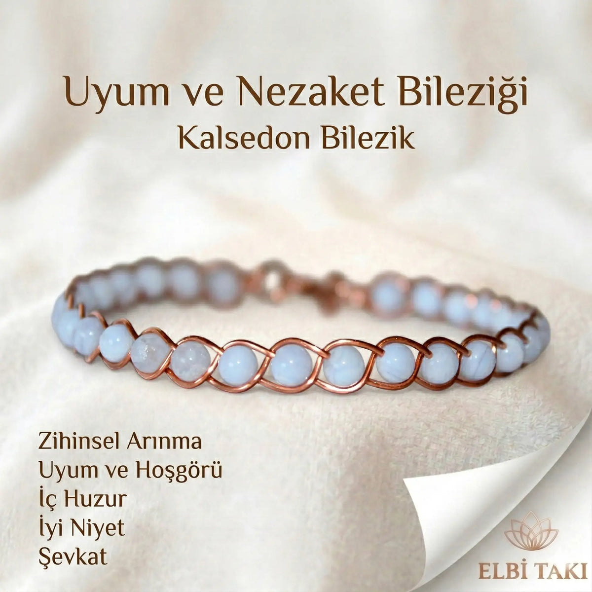 Örgü Model Kalsedon Oval Bilezik