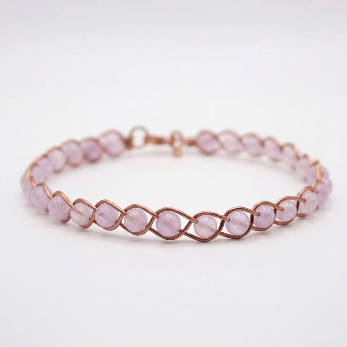 Örgü Model Kunzit Oval Bilezik