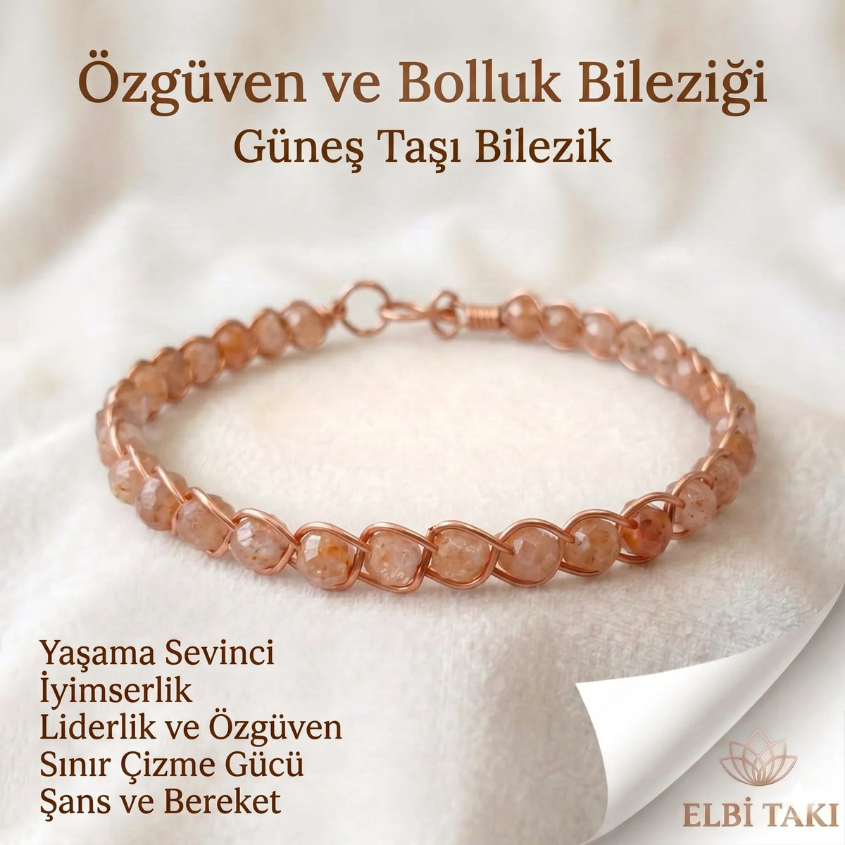 Örgü Model Güneş Taşı Küp Bilezik