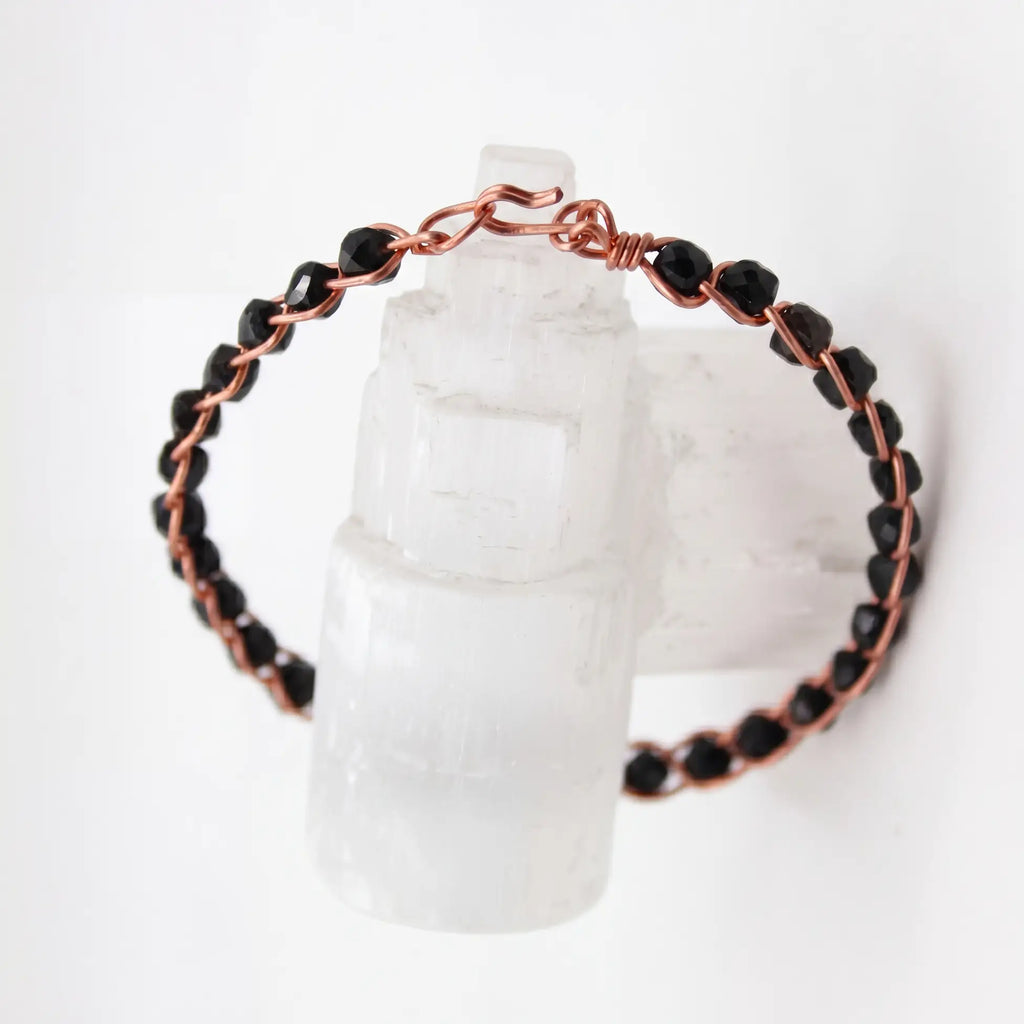 Örgü Model Obsidyen Küp Bilezik