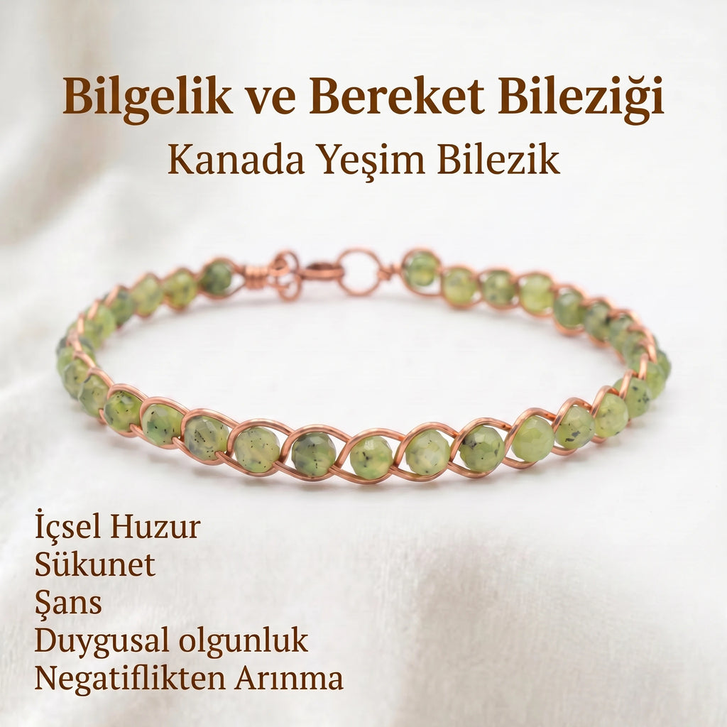 Örgü Model Kanada Yeşim Faset Kesim Bilezik