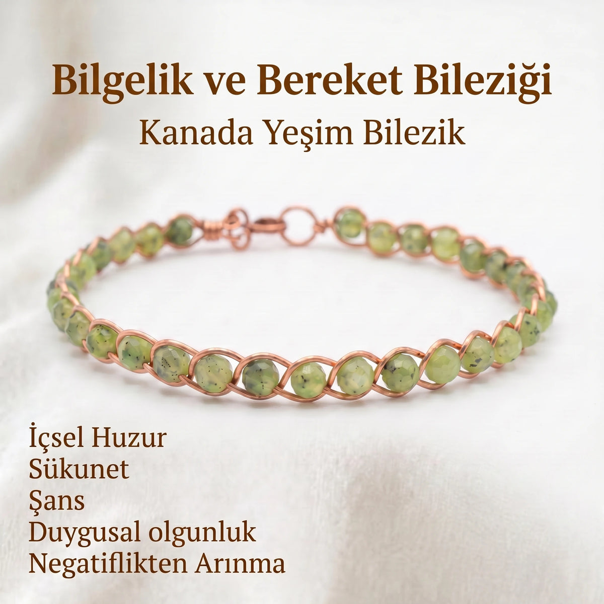 Örgü Model Kanada Yeşim Faset Kesim Bilezik