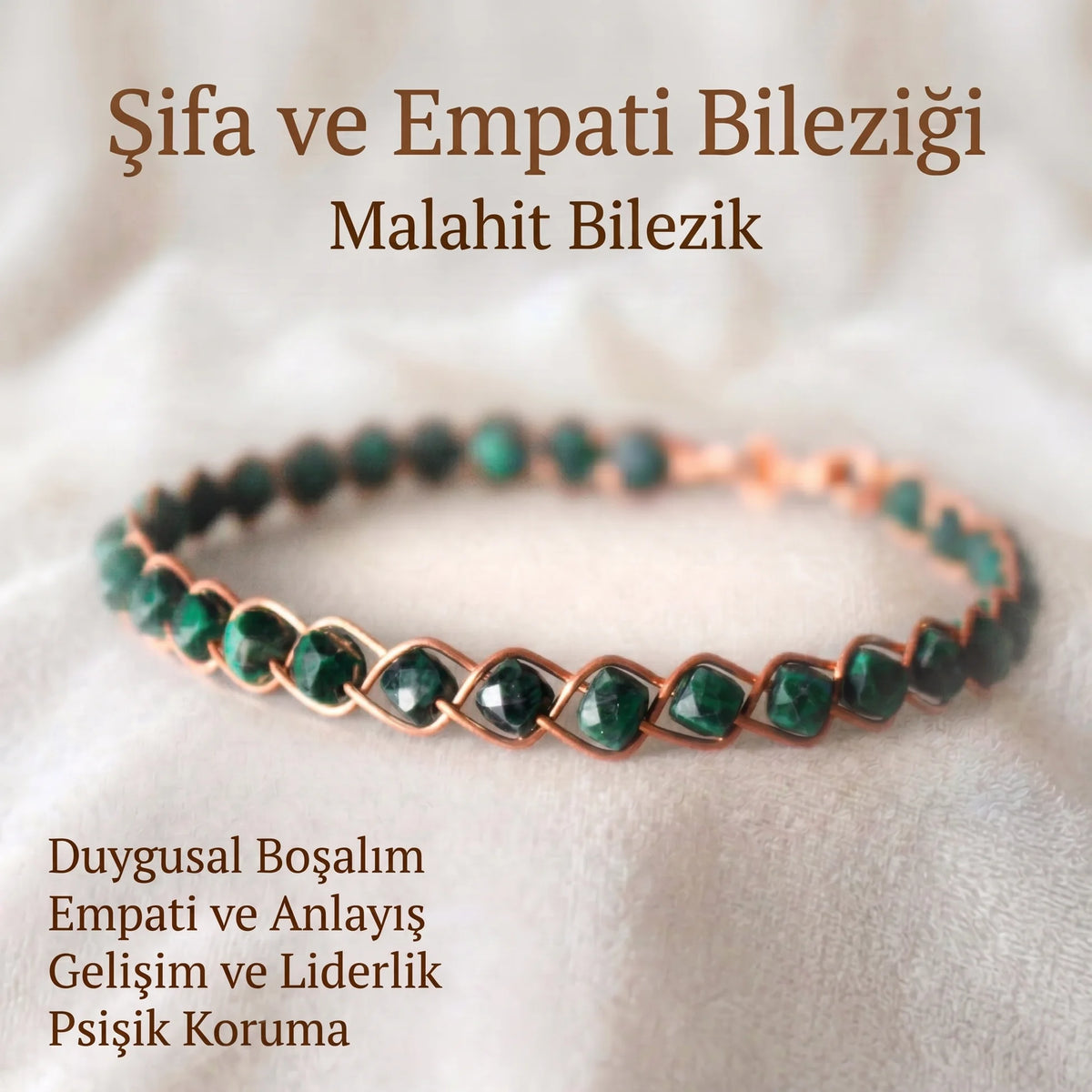 Örgü Model Malahit Küp Kesim Bilezik